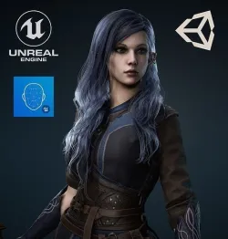 Medieval Fantasy girl - Game Ready Low-poly 3D model Low-poly 3D model