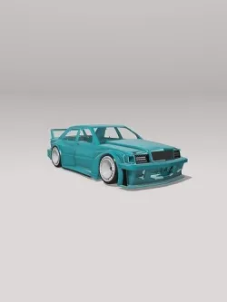 Mercedes 190e EVO2 KYZA Wide Body kit 2 versions 3D print model
