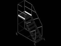 metal platform with stairs and railings