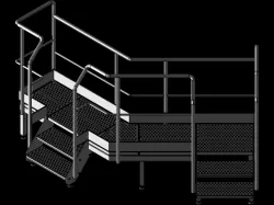 metal platform with stairs and railings