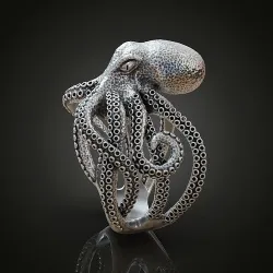 Octopus tentacle engagement ring 3D print model