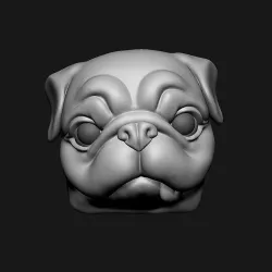 Pug Head Keycap 3D print model