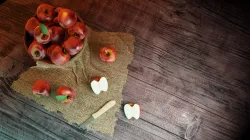 Realistic Apple scene