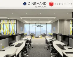 Redshift - C4D scene files - Office Space Interior 3D model