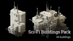 Sci-Fi Buildings Pack - 30 Buildings 3D model