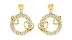 Solitaire Women Drop Earrings 3dm STL OBJ FBX Renders Details 3D print model