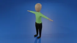 stick man character  Low-poly 3D model