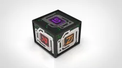 SUBNAUTICA CUBE WITH ALIEN TABLETS AS CANDLE HOLDER 3D print model