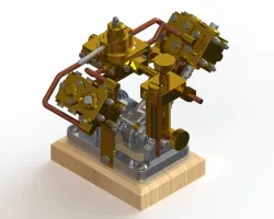 V-SHAPED DOUBLE ACTING STEAM ENGINE