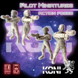 28mm Pilot Miniatures in Action Poses