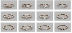 300 solitaire women ring 3dm 9 render stl detail bulk collection 3D print model
