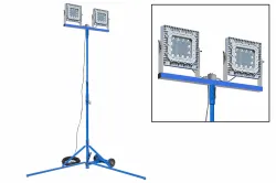 300W Explosion Proof LED Light Tower - Tripod Mount - C1D1 - 100' 16/3 SOOW Cord w/ EXP Plug