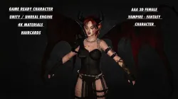 3D AAA Fantasy Female Character - The Bloody Vampire Low-poly 3D model
