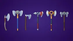 3D Lowpoly Cartoon Axe Pack Low-poly 3D model