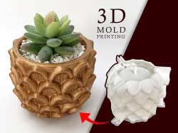3D printed Pot mold - Include Pot file for print 3D print model