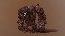 3D Rocky 3D Game Character RIGGED model Golem Low-poly 3D model
