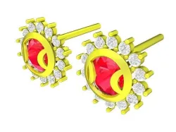 5895 korean diamond earrings 3D print model