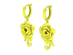 5909 Beautyful Rose Earrings 3D print model