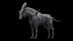 Alien horse creature Low-poly 3D model