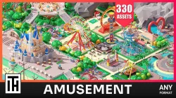 Amusement Park - Asset Pack by ithappy Low-poly 3D model
