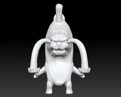 Banana Cat Cry Expression Key Chain Key ring 3D Printable 3D print model