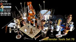 Bartender Tools Set 70 3D model