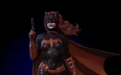 Batwoman batgirl statue holding gun 3D print model