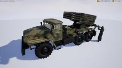 BM 21 Grad Rocket and Soldier Low-poly 3D model