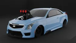 Cadillac ATS-V Drag Racing Car Low-poly 3D model