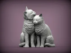 Cats in love 3D print model