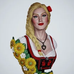 Charlotte STL Bust european woman 3D print model