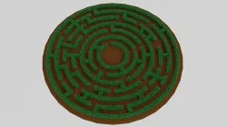 Circular Maze With Grass 3D print model