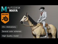 Classic Horse - Western Type Low-poly 3D model