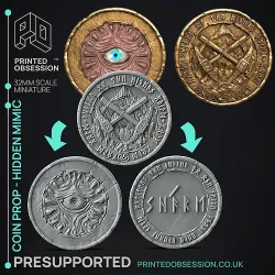 Coin Prop - 3D Printable TTRPG - PRESUPPORTED - 32mm Scale 3D print model
