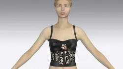 CORSET  LEATHER  LACE DETAIL  HEART NECKLINE COLOR 3D model