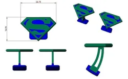 CUFFLINK-3 - Superman Logo - Enamel Cufflink 3D print model