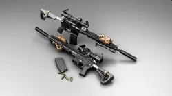 Custom Modular Assault Rifle AR-15  Low-poly 3D model