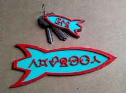 Customizable Futurama Rocket With Alien Text