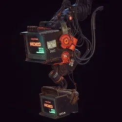 Cyberpunk Hacker Terminal V1 Low-poly 3D model