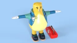 Doctor Bear Fantasy Character Low-poly 3D model