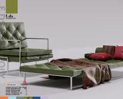 f-ds furniture set 2 chesterfield furniture Free 3D model