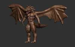 fantasy-challenge dragon with wings Low-poly 3D model