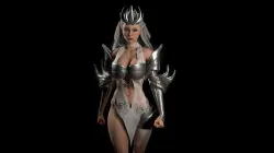 Fantasy Elf Queen  Low-poly 3D model