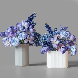 Flower Set 031 Blue Flowers 3D model