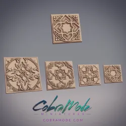 Geometric Emblem Square Base Pack (4pcs)