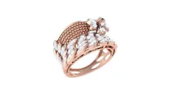 High Jewelry Leaves Dot Diamond Cocktail Ring 3dm stl obj 3D print model