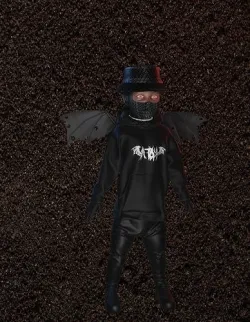 High Poly Bat Boy with small Bat wings 3D model