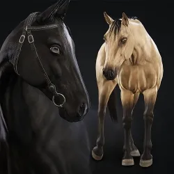 Horse Herd - Low poly animated game-ready Horse and  control rig Low-poly 3D model