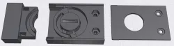 Lateral slide-in magnetic latch with twist lock