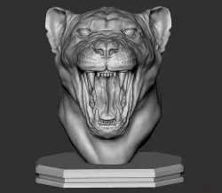 Lioness Bust 3D Print Model 3D print model